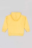 Дитяча бавовняна кофта zippy колір жовтий з капюшоном з принтом
