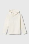 Дитяча бавовняна кофта zippy колір білий з капюшоном з принтом