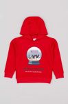 Дитяча бавовняна кофта zippy колір червоний з капюшоном з принтом (3688322)