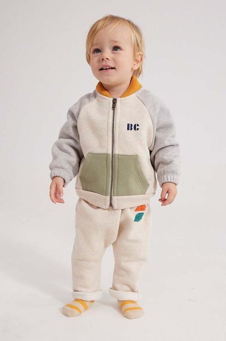 Кофта для немовлят Bobo Choses колір бежевий з аплікацією Кофта для немовлят Bobo Choses колір бежевий з аплікацією