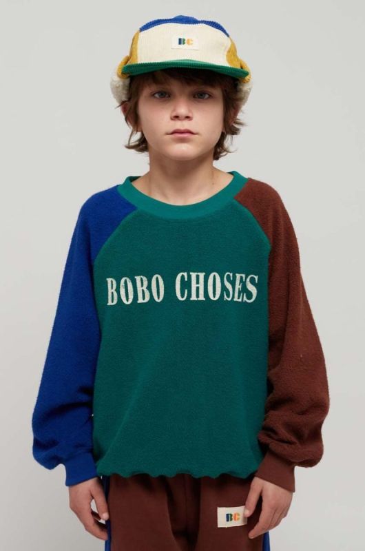 Дитяча бавовняна кофта Bobo Choses з аплікацією колір барвистий