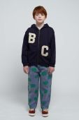 Дитяча бавовняна кофта Bobo Choses колір синій з капюшоном з аплікацією