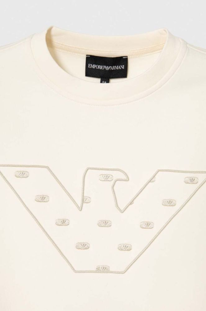 Дитяча кофта Emporio Armani колір бежевий з аплікацією фото 3