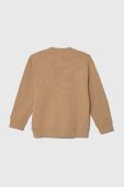 Дитяча бавовняна кофта Emporio Armani колір бежевий з аплікацією