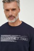 Кофта Guess чоловіча колір синій з аплікацією (3334948)