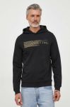 Кофта Guess чоловіча колір чорний з капюшоном з аплікацією (3334973)