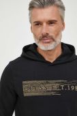 Кофта Guess чоловіча колір чорний з капюшоном з аплікацією (3334973)