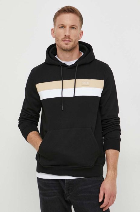 Кофта Karl Lagerfeld чоловіча колір чорний з капюшоном візерунок