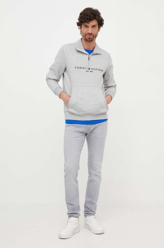 Кофта Tommy Hilfiger чоловіча колір сірий з принтом (3296511) фото 2