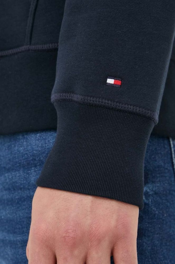 Кофта Tommy Hilfiger чоловіча колір синій з капюшоном з аплікацією (3256946) фото 5