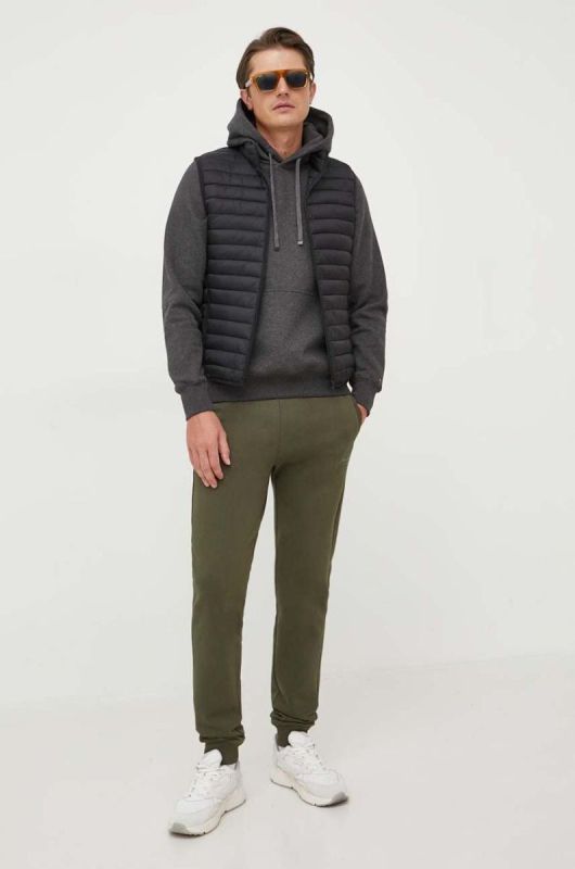 Кофта Tommy Hilfiger чоловіча колір сірий з капюшоном з аплікацією фото 2