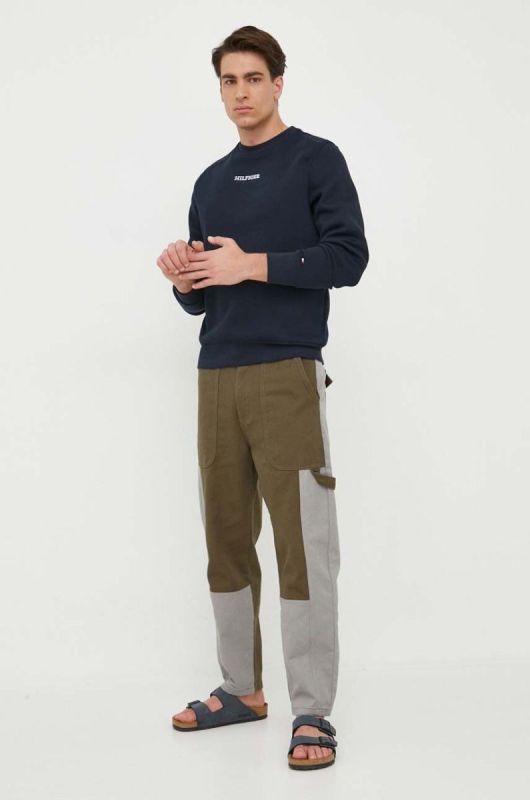 Кофта Tommy Hilfiger чоловіча колір синій з аплікацією (3324574) фото 2