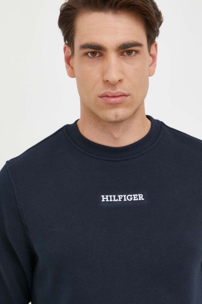 Кофта Tommy Hilfiger чоловіча колір синій з аплікацією (3324574) фото 4