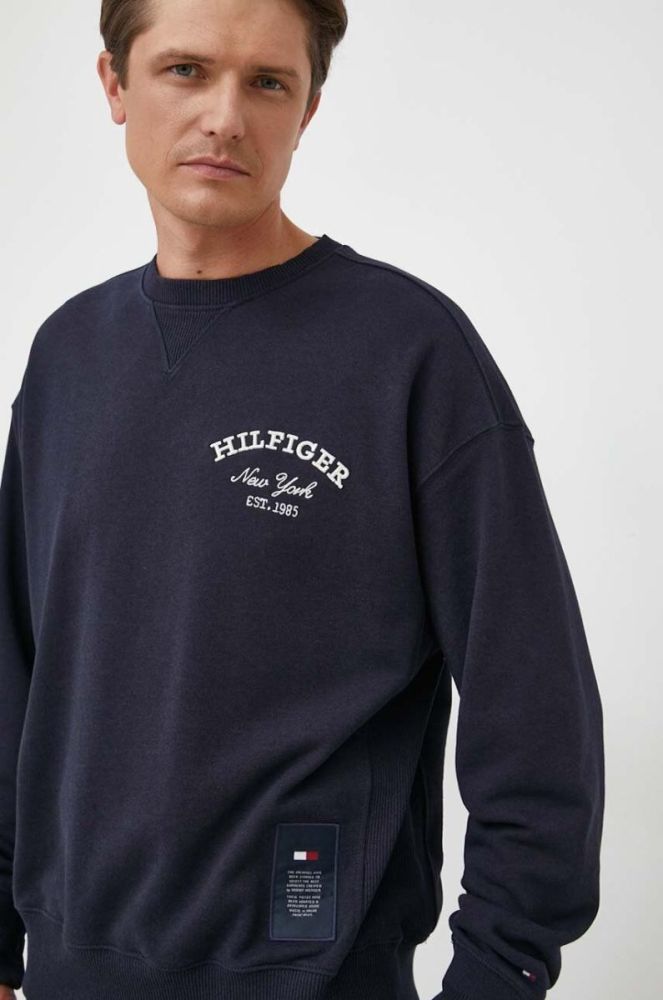 Кофта Tommy Hilfiger чоловіча колір синій з аплікацією (3372518) фото 4