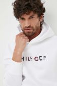 Кофта Tommy Hilfiger чоловіча колір білий з капюшоном візерунок