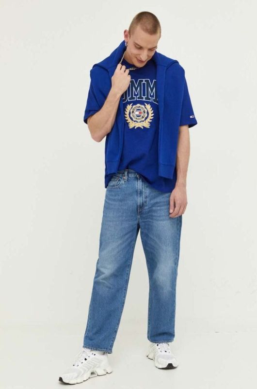 Кофта Tommy Jeans чоловіча колір синій з капюшоном однотонна (3283978) фото 2