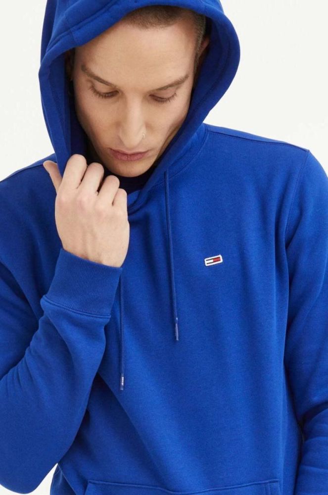 Кофта Tommy Jeans чоловіча колір синій з капюшоном однотонна (3283978) фото 4