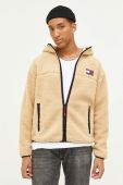 Кофта Tommy Jeans чоловіча колір бежевий з капюшоном з аплікацією (3369140)