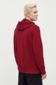 Бавовняна кофта Tommy Jeans чоловіча колір бордовий з капюшоном з аплікацією