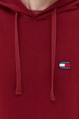 Бавовняна кофта Tommy Jeans чоловіча колір бордовий з капюшоном з аплікацією