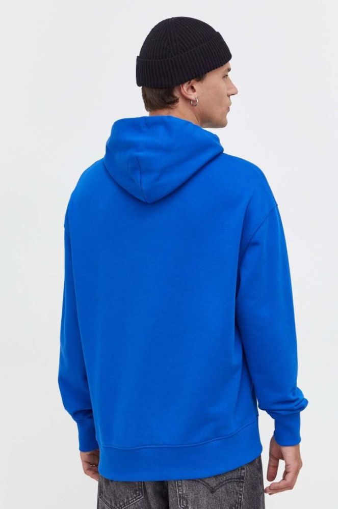 Бавовняна кофта Tommy Jeans чоловіча з капюшоном з аплікацією колір блакитний (3536800) фото 3