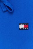 Бавовняна кофта Tommy Jeans чоловіча з капюшоном з аплікацією колір блакитний (3536800)