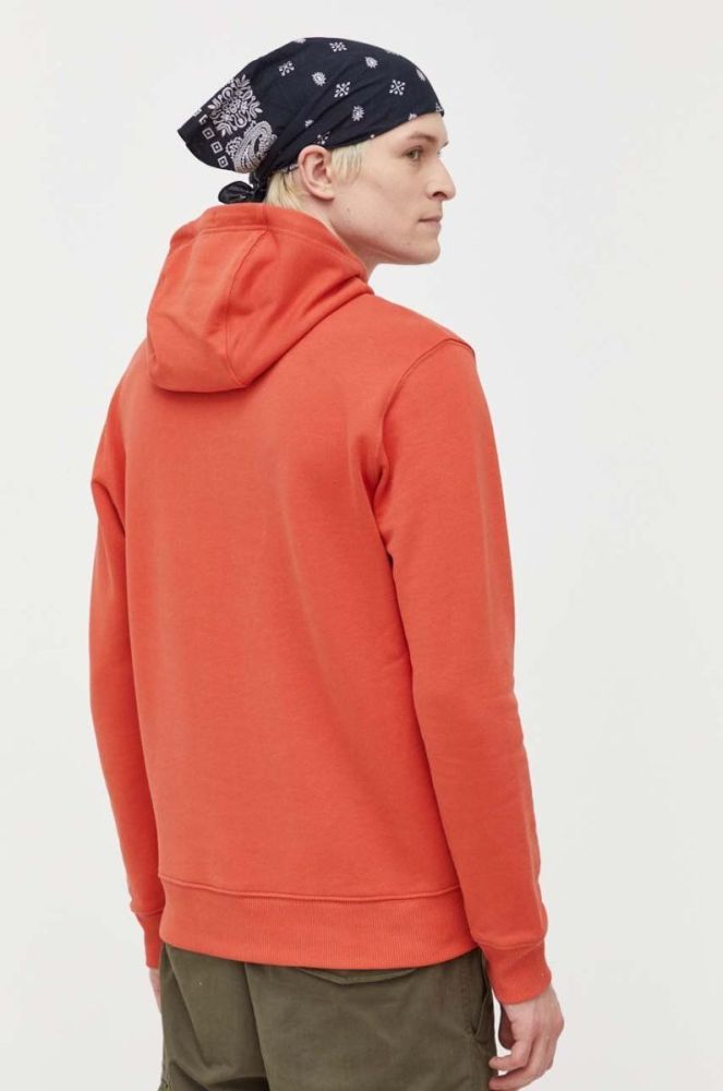 Бавовняна кофта Tommy Jeans чоловіча колір помаранчевий з капюшоном з принтом фото 3