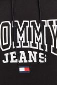 Бавовняна кофта Tommy Jeans чоловіча колір чорний з капюшоном з принтом (3276678)