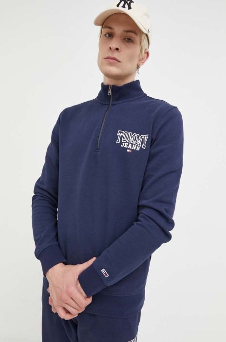 Бавовняна кофта Tommy Jeans чоловіча колір синій з принтом (3281763)