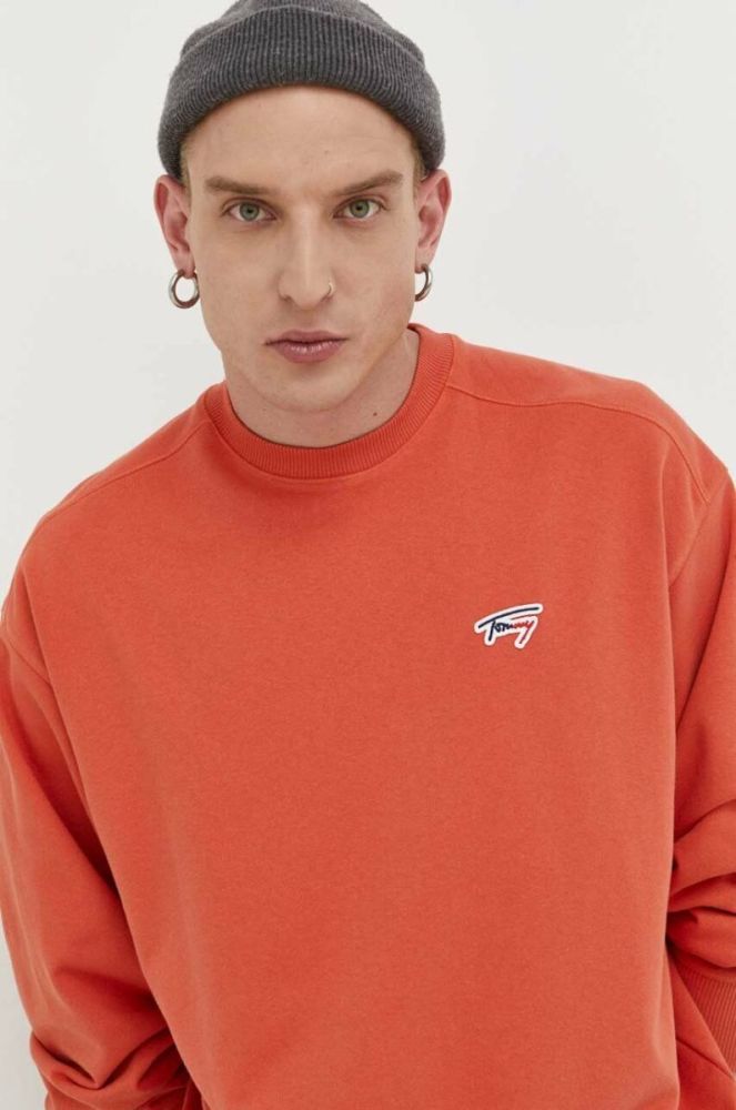 Кофта Tommy Jeans чоловіча колір бордовий однотонна фото 4