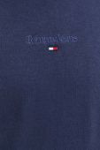 Кофта Tommy Jeans колір синій з капюшоном однотонна