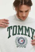 Бавовняна кофта Tommy Jeans чоловіча колір сірий з аплікацією