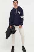 Бавовняна кофта Tommy Jeans чоловіча колір синій з капюшоном з аплікацією (3327548)