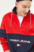 Кофта Tommy Jeans чоловіча колір червоний візерунок