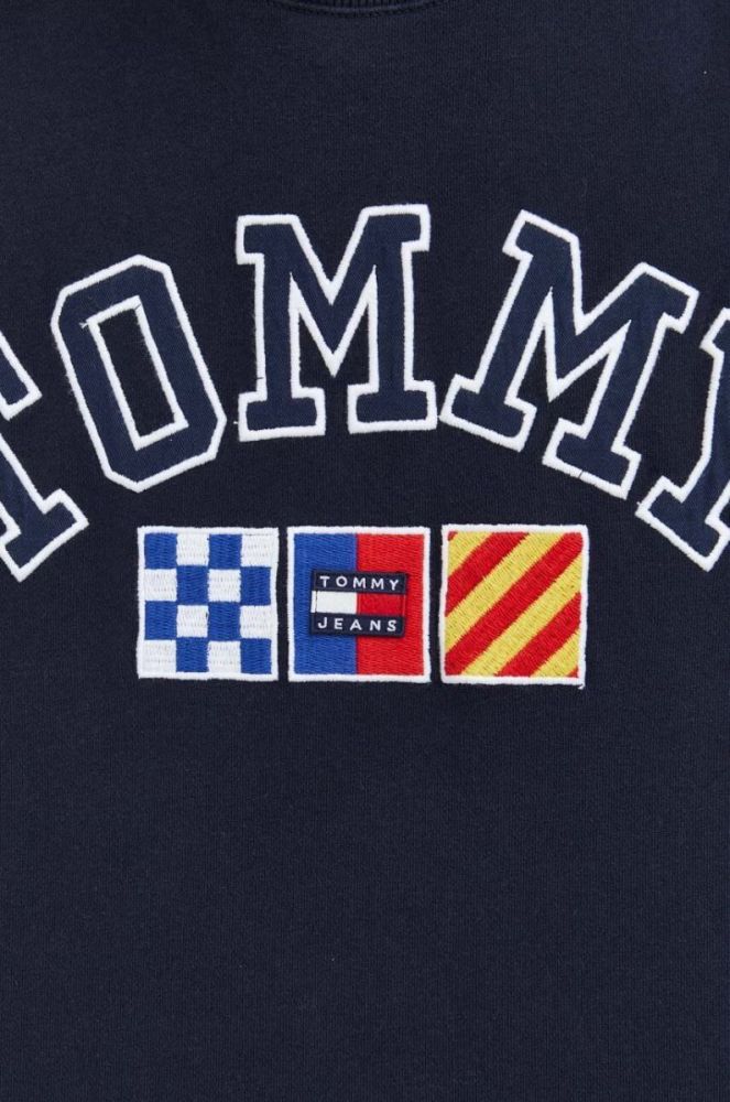 Бавовняна кофта Tommy Jeans чоловіча колір синій меланж (3324608) фото 5