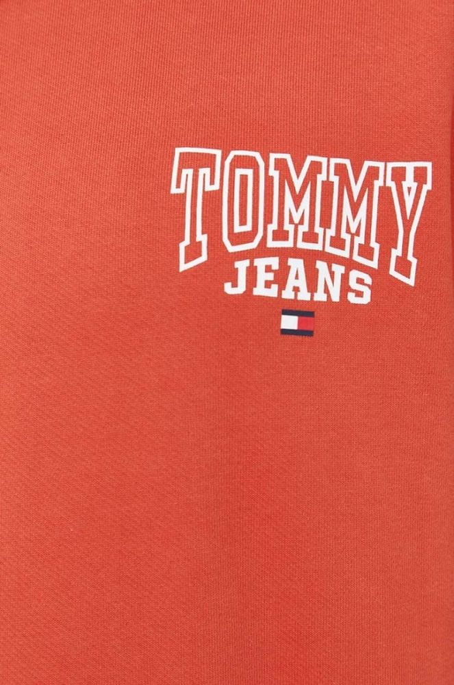 Бавовняна кофта Tommy Jeans чоловіча колір помаранчевий з принтом фото 5
