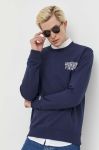 Бавовняна кофта Tommy Jeans чоловіча колір синій з принтом (3281788) Бавовняна кофта Tommy Jeans чоловіча колір синій з принтом (3281788)