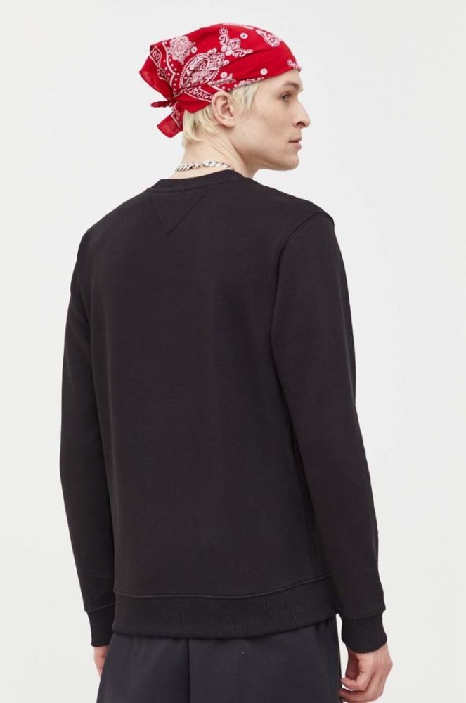Бавовняна кофта Tommy Jeans чоловіча колір чорний з принтом (3281798) фото 3