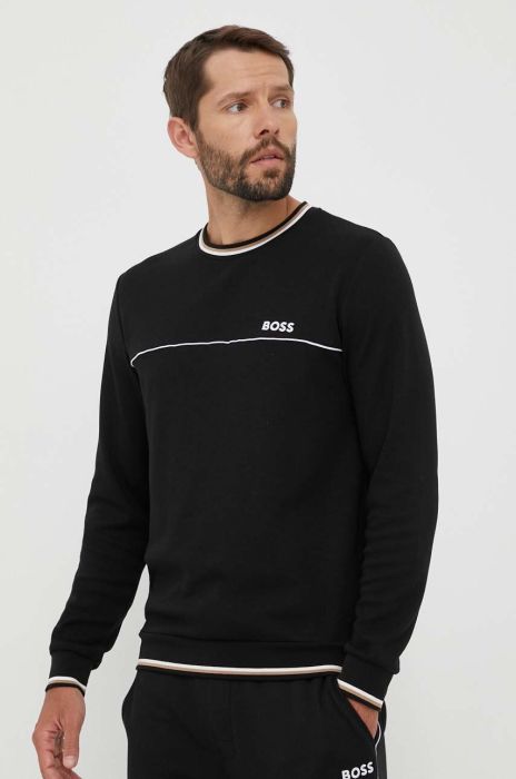 Кофта лаунж BOSS колір чорний з аплікацією