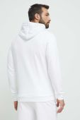 Бавовняна кофта лаунж BOSS колір білий з капюшоном з принтом