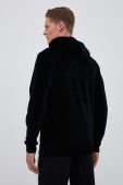Кофта BOSS чоловіча колір чорний з капюшоном з аплікацією
