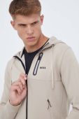 Кофта Boss Green BOSS GREEN чоловіча колір бежевий з капюшоном однотонна