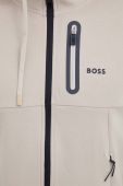 Кофта Boss Green BOSS GREEN чоловіча колір бежевий з капюшоном однотонна