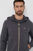 Кофта Boss Green BOSS GREEN чоловіча колір сірий з капюшоном з принтом (3412859)