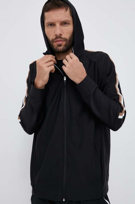 Кофта Boss Green BOSS GREEN чоловіча колір чорний з капюшоном візерунок (3312516)