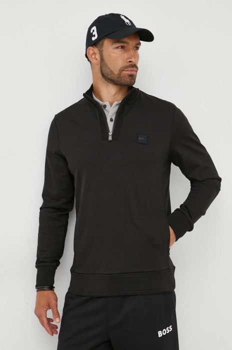 Кофта BOSS чоловіча колір чорний з аплікацією (3379046)
