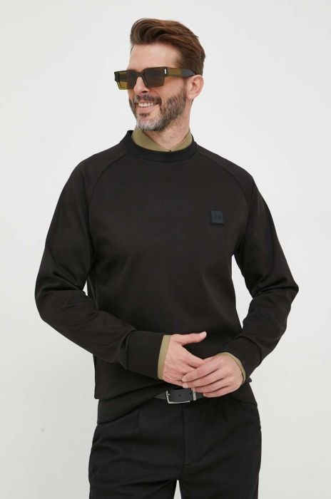 Кофта BOSS чоловіча колір чорний однотонна (3362478)
