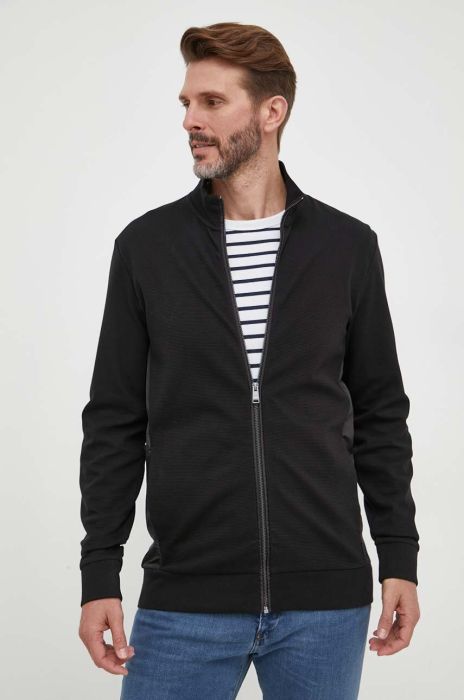 Кофта BOSS чоловіча колір чорний однотонна (3359875)