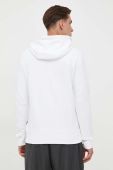 Бавовняна кофта BOSS чоловіча колір білий з капюшоном однотонна