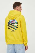 Кофта Boss Orange BOSS ORANGE чоловіча колір жовтий з капюшоном з принтом